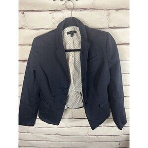 Ann Taylor Women's Size 4 Blue Long Sleeve Blazer With Pocket's